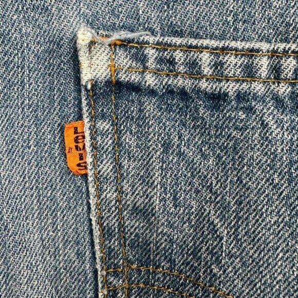 Levi’s Vintage Orange Tab Cutoff Denim Shorts 80s Size 30 - Picture 11 of 14